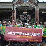 World Mission Society Church of God, wmscog, volunteers, volunteerism, firefighters, fire station, department, garden, gardening, food, harvest, North Carolina, NC, Durham, Raleigh